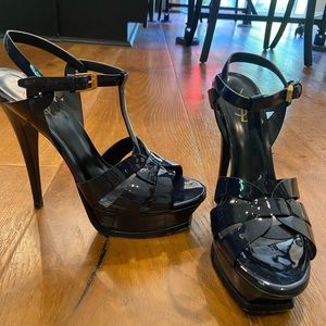 YSL heels: navy